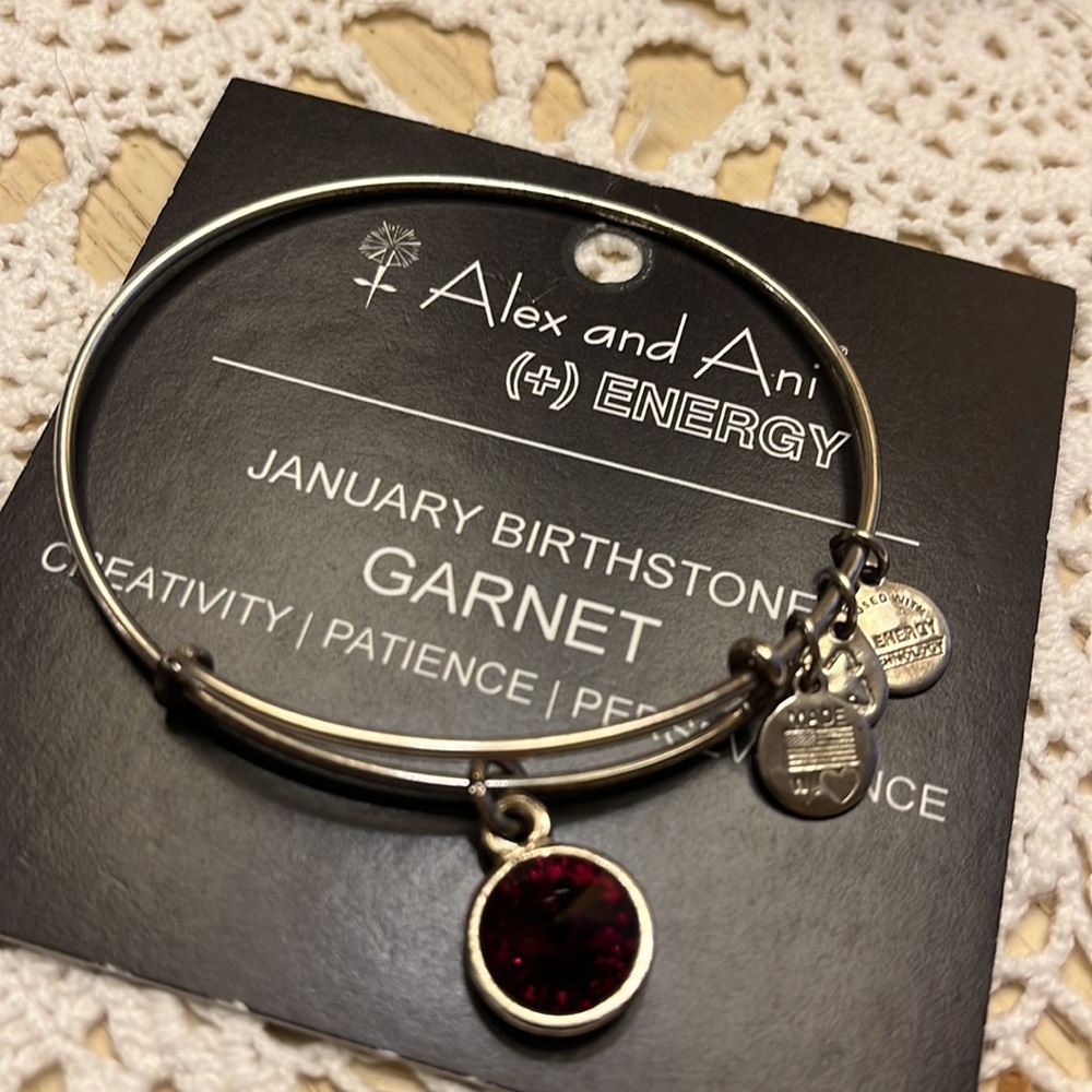 Alex and Annie garnet charm bracelet